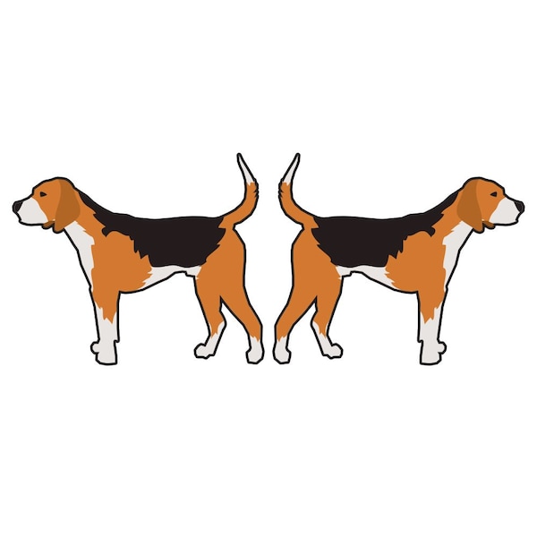 American Foxhound Dog Decal, Dog Lover Decor Vinyl Sticker